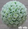 Belle boule de baiser Pomander fleurs boule avec feuilles 12 "dia pour salle de mariage maternelle Decortion fournitures livraison gratuite