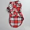 Pet Dog Apparel Plaid skjortor Kläderknapp Puppy Coat Dogs Supplies för våren Summer Autumn