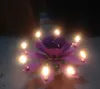 Music Candle Colorful Petals Children Birthday Party Lotus Sparkling Flower Candles Squirt Blossom Flame Cake Accessory Gift HH7-204