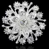 Silver Tone Clear Rhinestone Crystal Brosch Flowers Girls 'Corsage Mode Brosch Bröllop Bröllop Bouquet Pins Broscher B634