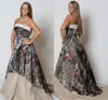 빈티지 플러스 사이즈 웨딩 드레스 2015 Strapless 카모의 숲 웨딩 드레스 세련된 새로운 패션 스윕 기차 카모 인쇄 신부 드레스