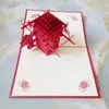 Creative 3D stéréoscopique Papier découpé Faire-part de mariage Carte de voeux Type de pliage Cartes d'artisanat ethnique chinois ajouré à la main