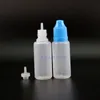 100 Uds. Botella cuentagotas de plástico LDPE de 20ML con tapas seguras a prueba de niños, puntas para líquido jugoso de Vapor, botellas con tetinas largas