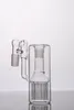 Real Image Glass Single Fritted Hookah Ash Catcher met 12 Arm Tree Inline Perc 18mm Joint Right Angle voor Bong Rigs Roken Stereo Matrix Ashcatchers