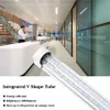 4ft 5ft 6ft 8ft LED T8-rör Ljus V-formade lysdioder för svalare dörrbelysning Integrerad fluorescerande ljus AC 85-265V Shop Light Garage School Storage Room Fixtures