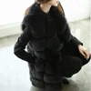 Whole2015 WhiteBlack Winter Women Knitted Rabbit Amp Fox Fur Vest Plus Plus Real Natural Rabbit Fur Coat Jackets Long Cole8425875