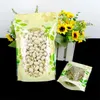 Green printing lovely plastic bag food storage bag Plastic packaging bag Zipper Snacks bags wholesale LZ0708