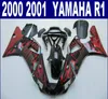 Carrosserie de carénages au prix le plus bas pour YAMAHA 2000 2001 YZF R1 flammes rouges en kit de carénage ABS noir YZF1000 00 01 BR2