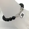 SN1193 offre spéciale Bracelet Ohm pour hommes Bracelet en Onyx noir naturel Design Vintage pierre d'énergie bijoux de guérison livraison gratuite