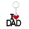 I Love DAD MOM Keychain Letter Heart Key Rings holders Bag Hangs Fashion Jewelry for mother father birthday Gift will and sandy