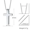 2016 New Classical Design Fashion Men Women Silver Stainless Steel Cross Pendant Necklace High Polished Oval Chain 20''