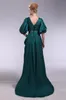 Underbar Vneck Emerald Green Afton Dresses With Halfehepes A Line Empire Midja Långt sexigt V Neck Formal Party Elegant Formal P6575922