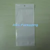 Clear + White Plastic Package Bag Self Seal Zipper Packing Bag Pouch Zipper Lock Jewelry Packaging Polybag With Hang Hole