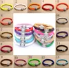 FREE SHIPPING New 16 colors MIC Shambhala Weave Leather Czech Crystal Rhinestone Cuff Clay Magnetic Clasp Bracelets Bangle