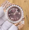 Brand New President Day-Date 41mm 18038 big Diamond Bezel 18k Rose Gold Mens Casual Watch Brown Dial Automatic Mechanical Men's Wristwatch