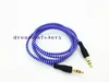 3.5mm Audio-kabel 1m 3ft gevlochten geweven verlenging mannelijke Jake stereo golvende aux kleurrijke koorden voor iPhone Samsung HTC mp3 speaker