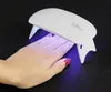 DHL Gratis nageltorkare 6W 6 LED Mini bärbar härdningslampa för UV Gel Nail Polish Art Tools Mini Dryer