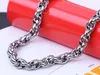 Ny Mellanöstern Style Silver Pure 316L Rostfritt stål Silver Oval Rope Chain Link Halsband i män smycken 9mm 200399957087