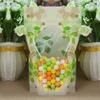 Green printing lovely plastic bag food storage bag Plastic packaging bag Zipper Snacks bags wholesale LZ0708