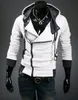 Venda quente 2015 dos homens novos Hoodies Diagonal Zipper Design de moda Casual Patchwork mistura de algodão Sprots Hoodie 7 cores Plus Size 4XL Cardigans