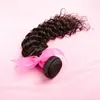 Vente en gros - 100% Indian Non transformé Hair Wave Deep Hair Hair The Theft 100g / PC 5PCS / Lot Mixte 12