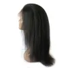 Kinky straight full lace human hair wig glueless 360 frontal wigs for black women 130 density natural color5941028