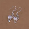 Nouvelles boucles d'oreilles en argent sterling avec diamants lisses DFMSE241, boucles d'oreilles pendantes en argent 925 pour femmes 10 paires beaucoup vente directe d'usine