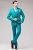 Sunshine Energetic Center Vent Turquoise Tuxedos de marié revers cranté coupe ajustée robe de mariée pour hommes blazer de bal de vacances (veste + pantalon + cravate + gilet)