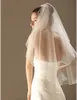Suknie ślubne 2019 w magazynie dwuwarstwowym łokcie ślubnym Kości słoniową Krótka koralika noła nośna tanie 2577709