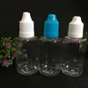 1500PCS / لوط 30ML PET ساحة زجاجة لEjuice E-سائلة شفافة من البلاستيك زجاجة 1OZ العين بالقطارة مع يفتحها الاطفال كاب دي إتش إل الحرة الشحن