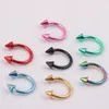Nose pin N04 100pcslot mix 8colors 16G Cone Circulars Horseshoes Eyebrow Nose rings body piercing jewelry6933001