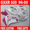 96 97 98 99 00 GSXR750 grenaj kırmızı alevler 1998 1999 2000 600 750 1996 1997 5M6G Gsxr SUZUKI SRAD GSXR600 için Fairing kiti boya özelleştirmek