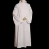 Religie Alb Catholic White Webtments W W Roll Collar Solid Linen Robe D001 Hoge kwaliteit met snelle verzending