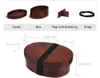 Lancheira de madeira de estilo japonês criativo oval bento box para lancheiras de estudante bento caixas de sushi de frutas 7268587