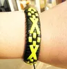 The New Genuine Leather Wrap Braided Bracelets cross candy color Grid Punk Lover's Wristband Men women Handmade Mix order 20pcs