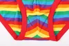 Maikun helt ny design regnbåge randig gay pride bomull underkläder boxare LGBT underkläder briefs för män