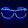 Einfache El Brille El Draht Mode Neon LED Leuchten Leuchten Sonnenbrillen Rave Kostüm Party DJ Helle Sonnenbrille6888055