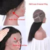 Top Italian Yaki 360 Lace Frontal Wig virgin Human Hair front kinky straight Wigs Pre Plucked black women bleached knots 14inch DIVA1