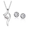 Hot Sale Fashion Silver Plated Crystal Pendants Necklace/Earrings Wedding Accessories Jewelry Sets For Women G450