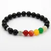 Nya produkter Partihandel 10st / Lot Natural Black Agate Stone Pärlor Lotus Yoga Meditation Armband Toppkvalitet Smycken