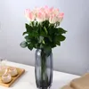 PU Rose Flowers Single Long Stem Bouquet Beautiful Simulation Flower Wedding Wall Wedding Bouquet Home Decoration Party Accessory