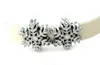 (20 , 50)PCS/lot 8MM Enamel Snowflake Slide Charms DIY Alloy Accessories Fit For 8mm Leather Wristband Necklace Keychains