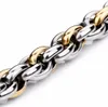 Xmas / valentin gåvor guld silver högkvalitativt rent rostfritt stål twist oval rep kedja länk halsband mode män smycken 9mm 24 ''