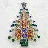 Hurtownie Piękny Kryształ Rhinestone Choinki Pin Broszki Boże Narodzenie Prezenty Broszki C680