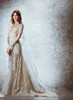 Top Elegant Long Sleeves Corset Wedding Dresses Bridal Gowns V-neck Sheath Court Train Backless Church Wedding Dresses Custom Made 2017