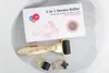 Drop ship Derma Roller 3 in 1, 3 testine separate con diverso numero di aghi Rullo micro aghi con manico dorato 180c/600c/1200c