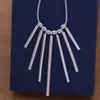 Gratis frakt med spårningsnummer bästa mest heta sälja kvinnors känsliga present smycken 925 silver 7 remsor halsband