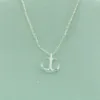 Tiny Boat Anchor pendant chain Necklace Sideways Mens Navy Nautical Anchor Necklaces Boat Hooks Necklace for Women jewelry