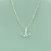 Tiny Boat Anchor pendant chain Necklace Sideways Mens Navy Nautical Anchor Necklaces Boat Hooks Necklace for Women jewelry