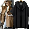 Plus Storlek Ny Höst Vinter Kvinnors Ullblandningar Överrock Klädsel Poncho Coat Hooded Loose Toppar Outwear Cape Coats 3 Färger C3230